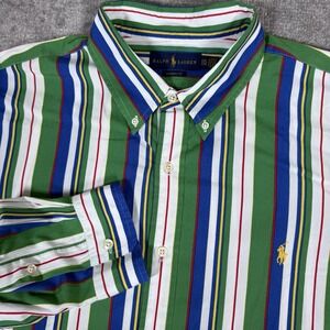 Ralph Lauren Shirt Men's XXL Striped Long Sleeve‎ Button Up Classic Fit
